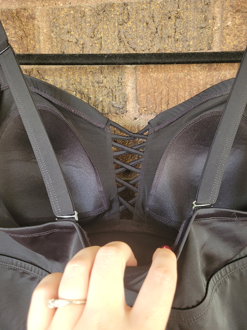 Women’s Black Ruched One-Piece Swimsuit with Crisscross Detail Torrid Size 2 - Picture 12 of 12